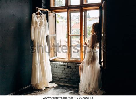 Incredibly Beautiful Blonde Transparent Peignoir Posing Stock Photo Shutterstock