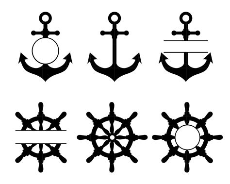 Anchor Ships Wheel SVG Bundle Anchor Ships Wheel Monogram Anchor