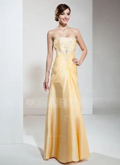 A Line Princess Sweetheart Floor Length Taffeta Prom Dress With Ruffle