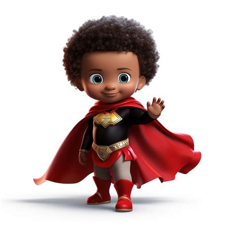 Premium Photo African Superhero Avatar Cute