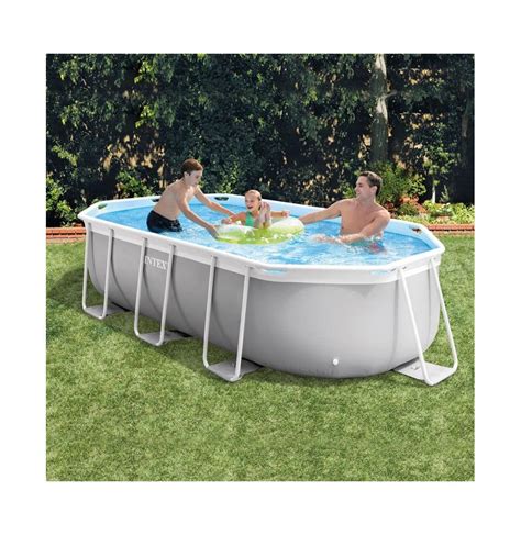 Piscine Prism Frame Ovale L 400 X L 200 X H 100 Cm Intex