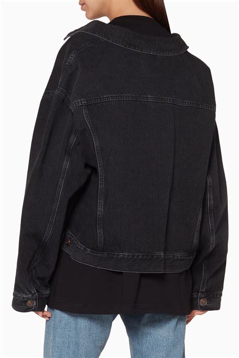 Collusion Unisex Oversized Denim Jacket In Black Asos