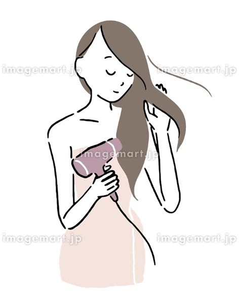 Woman using a hair dryer 1のイラスト素材 164171875 イメージマート