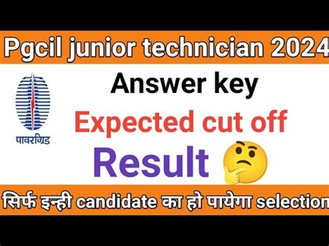 Pgcil Junior Technician Trainee Answer Key Pgcil Junior Electrician All