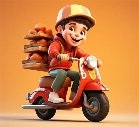 Premium Ai Image Image Of Delivery Man With Motorbike