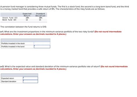 A Pension Fund Manager Is Considering Three Mutual Chegg