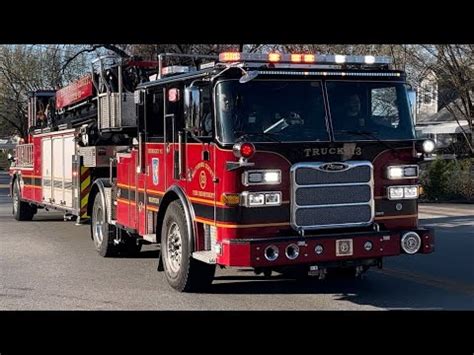 Baltimore County Fire Department Brand New Truck 13 Responding To An