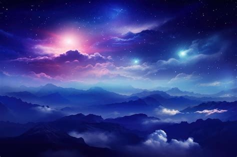 galaxy background landscape outdoors nature premium ai generated image