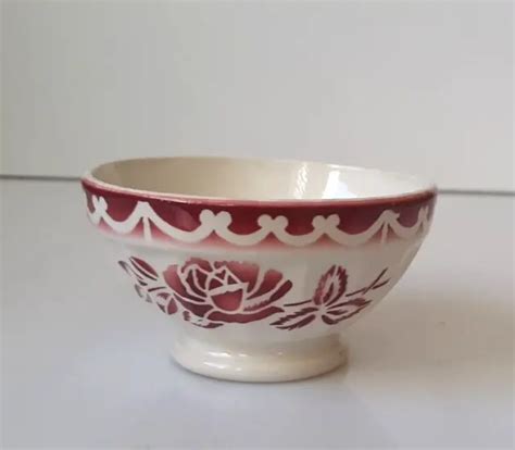 Ancien Petit Bol En Faience De Digoin D Cor Fleur Rouge Eur