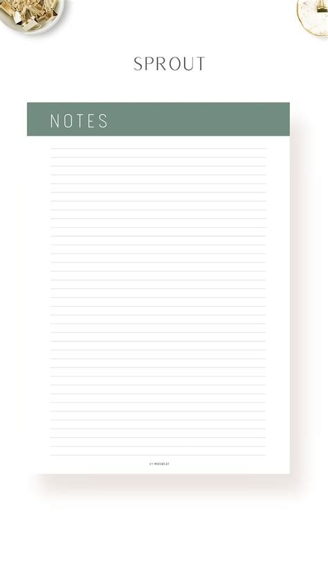 Printable Notes Page Template Notes Printable PDF A4 Etsy