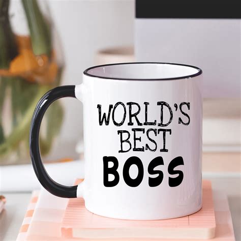 World S Best Boss Coffee Mug Boss Gift The Office Boss Etsy