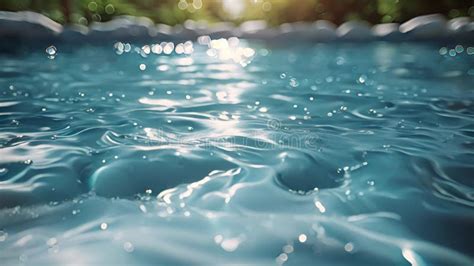 Blue Pool Water Rippling In The Sunlight Stock Footage Video Of