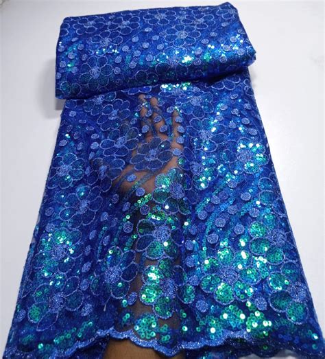 BLU Azurite Fabric Mart On Twitter Classy Sequined French Lace