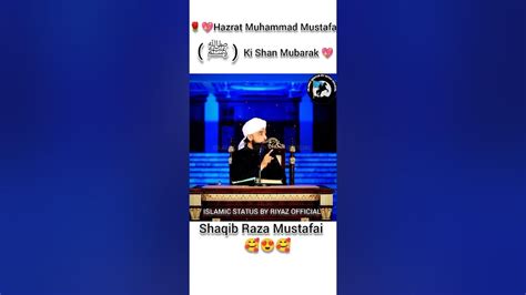 Hazrat Muhammad Mustafa ﷺ Ki Shan Mubarak 🙂 Saqib Raza Mustafai