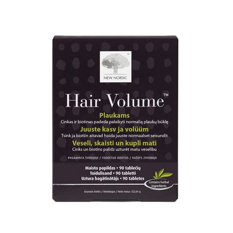 NEW NORDIC HAIR VOLUME 90 tablečių Pinkpharma lt