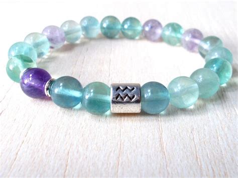 Beaded Bracelet Aquarius Bracelet Zodiac Bracelet Healing