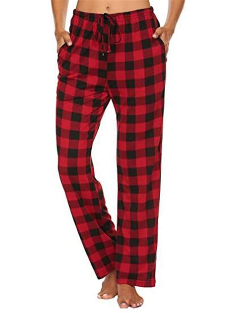 Buffalo Plaid Lounge Pants For Women Casual Drawstring Waist Sleep