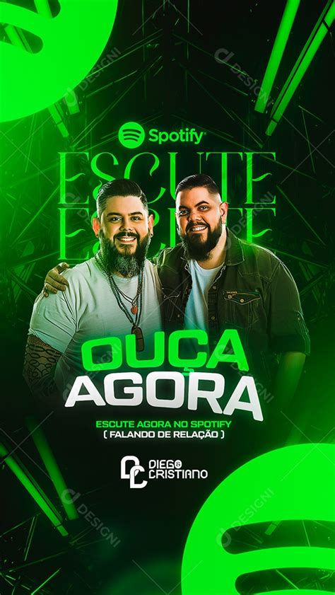 Flyer Story Ouça Agora Diego e Matheus Social Media PSD Editável