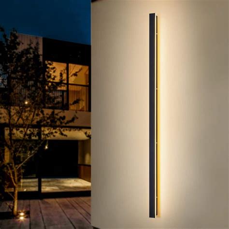 Rrtyo Sue In Black W Linear Strip Outdoor Light Hardwired Ip