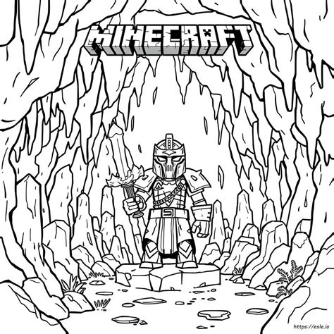 Minecraft Warden Coloring Page