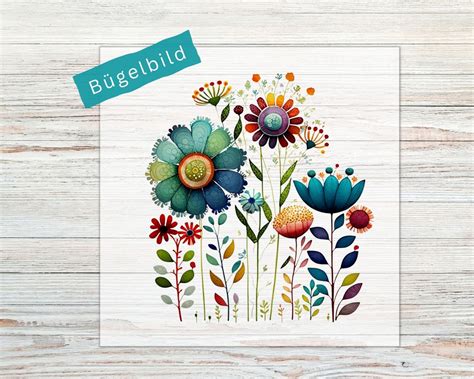 B Gelbild Blumen Watercolor B Gelbilder F R Textilien Applikationen