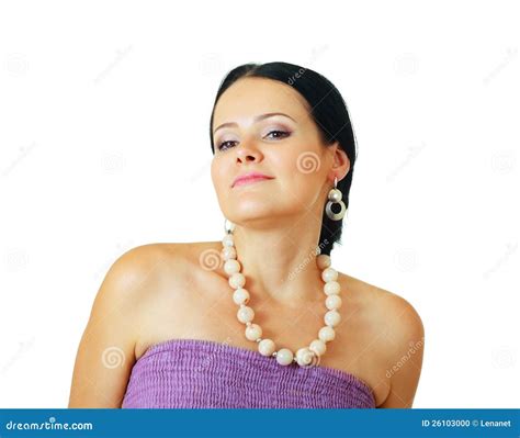 Posizione Della Donna Del Brunette Fotografia Stock Immagine Di Isolato Brunetta