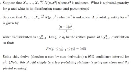 Solved Suppose That X1xn∼ Iid Nμσ2 Where σ2 Is