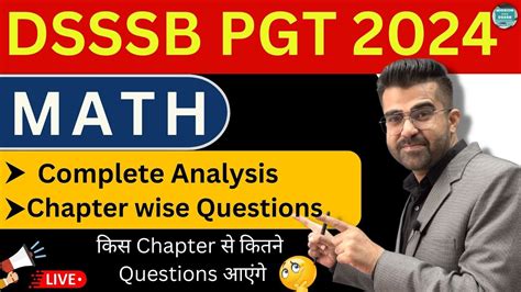 Dsssb Pgt Maths Complete Analysis Safe Scores Syllabus Cut