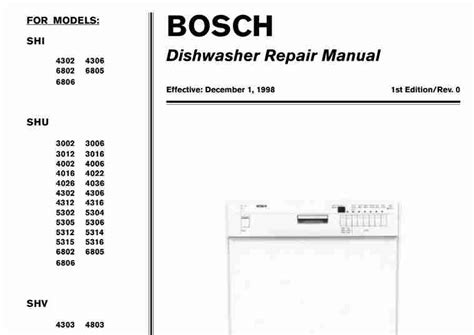 Bosch Dishwasher Troubleshooting Manual