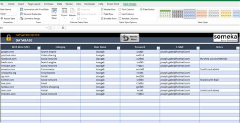 Password Keeper Excel Template Password Manager Tool