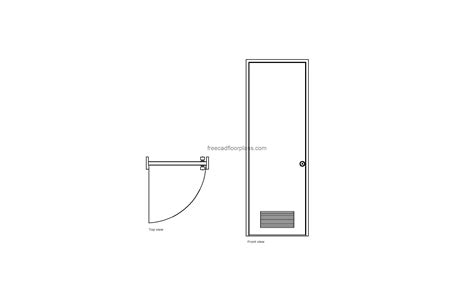 PVC badeværelsesdør Gratis CAD tegninger