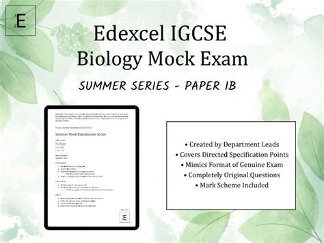 Mock Exam Series Edexcel Igcse Biology Papers 1b And 2b Teaching Resources