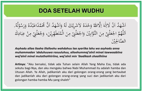 Niat Wudhu Dan Doa Sesudah Wudhu Lengkap Dengan Artinya Doa Harian Islami