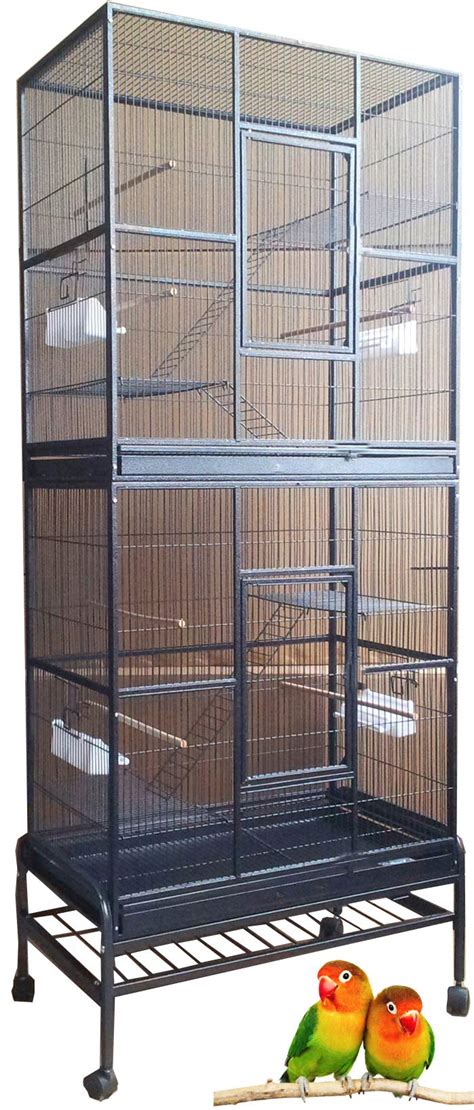 Buy Extra Large Double Stacker Wrought Iron Rolling Cage Breeding Bird