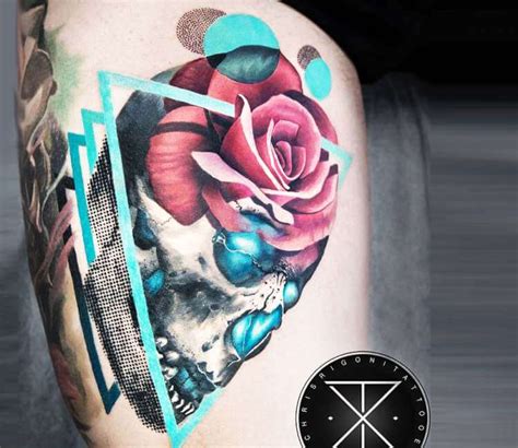 Skull And Rose Tattoo By Chris Rigoni Post