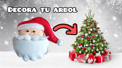 Decora Tu Arbol Haz Esta Linda Cara De Pap Noel En Pa O Lency