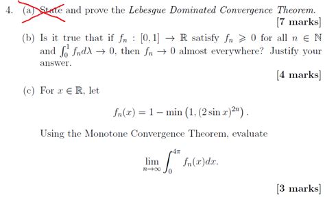 Solved A State And Prove The Lebesgue Dominated Chegg