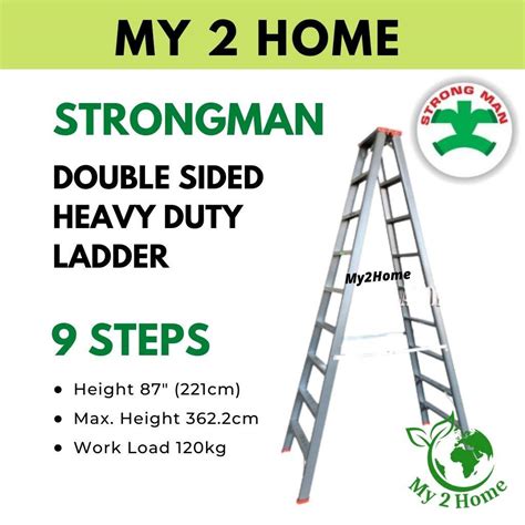 Strongman Heavy Duty Double Sided Ladder Heavy Duty Ladder Aluminium