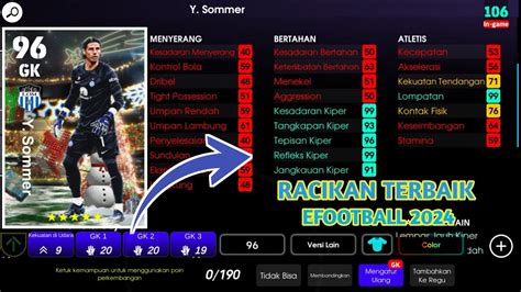 Racikan Terbaru Y Sommer Inter Milan Rating Max Level Efootball Mobile