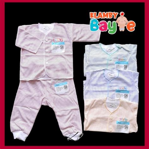 Jual MIYO SNI Setelan Panjang Bayi 0 6 Bulan Motif Garis Perlengkapan