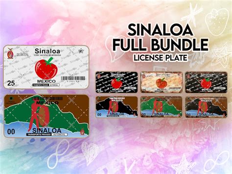 License Plate Sinaloa Fullbundleblackold Rust PNG FILE Etsy