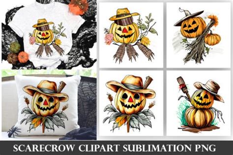 Halloween Scarecrow Pumpkin Sublimation Graphic By Craftinglia