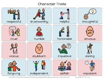 Character Traits - Picture Symbols by The Exceptional Silver Lining