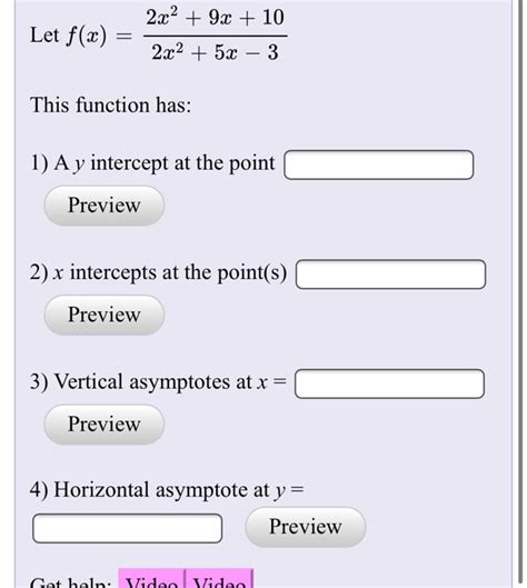 Solved 2x2 9x 10 Let F X 2x2 5x 3 This Function