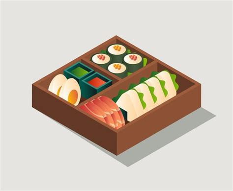 Bento Box Illustration Eps Svg Vector Uidownload