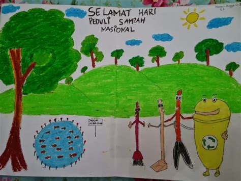 Peringati Hari Peduli Sampah Nasional Siswa Sd Di Jambi Buat Poster