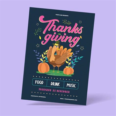 Premium Vector Thanksgiving Dinner Poster Flyer