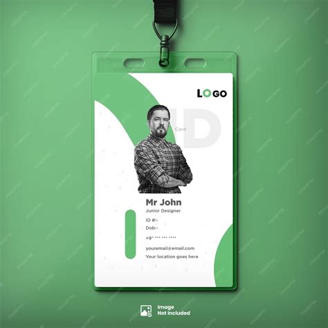 Premium Psd Minimal Employee Id Card Mockup Clean And Professional