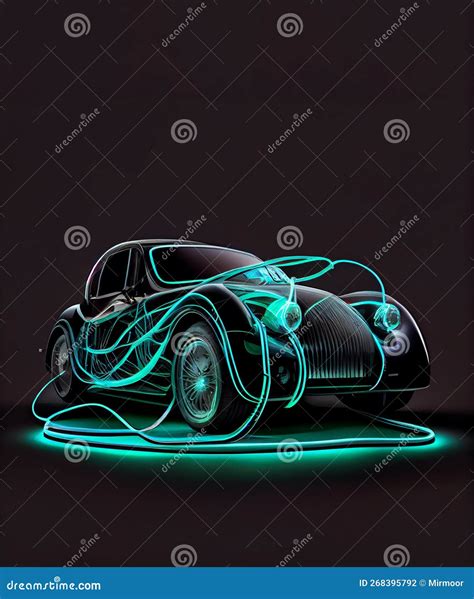 Electric car concept stock illustration. Illustration of green - 268395792