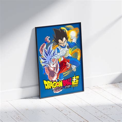 Affiche Vegeta Et Goku Super Saiyan Bleu Dragon Ball Super Print